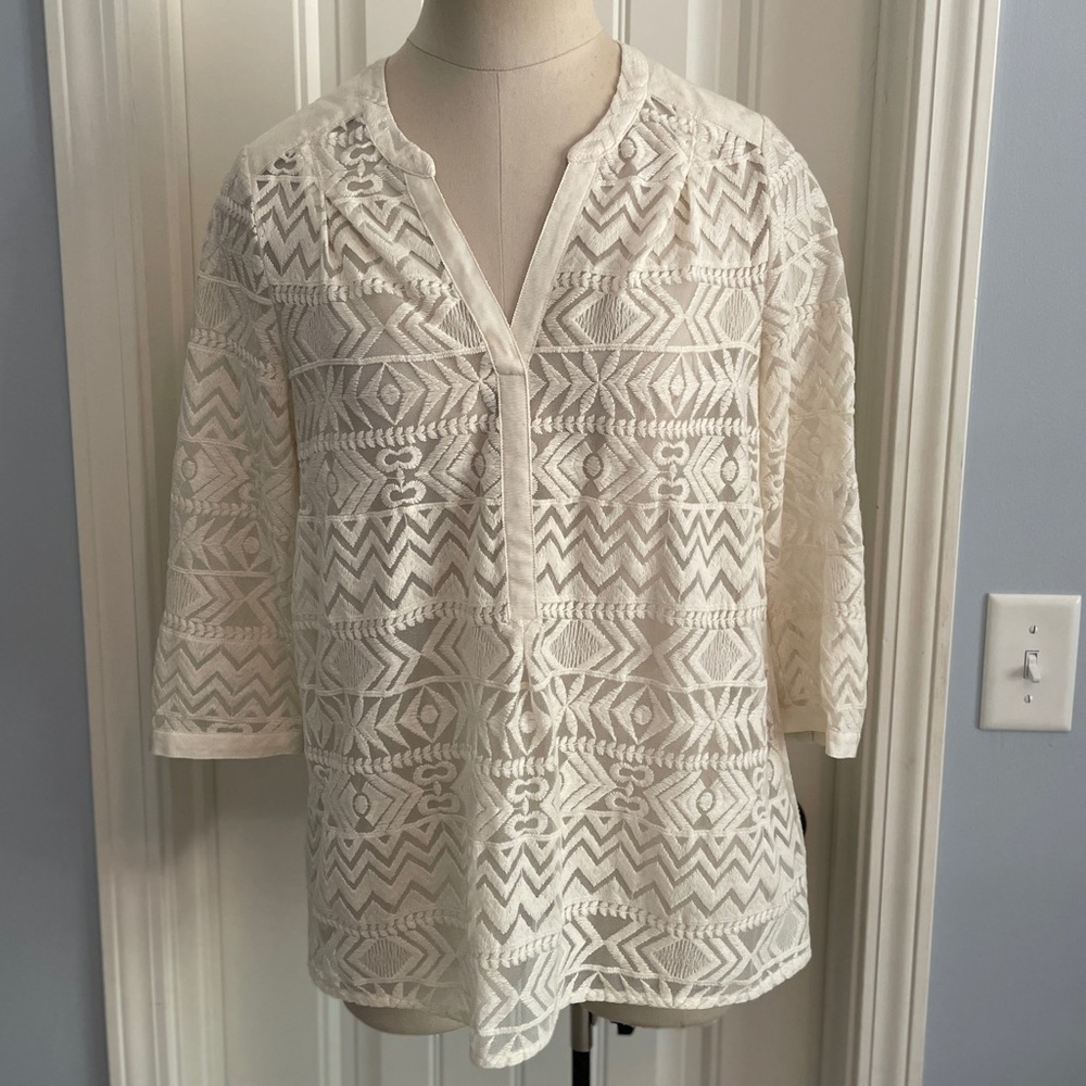 Vanessa Virginia Anthropologie 6 Semi Sheer TOP